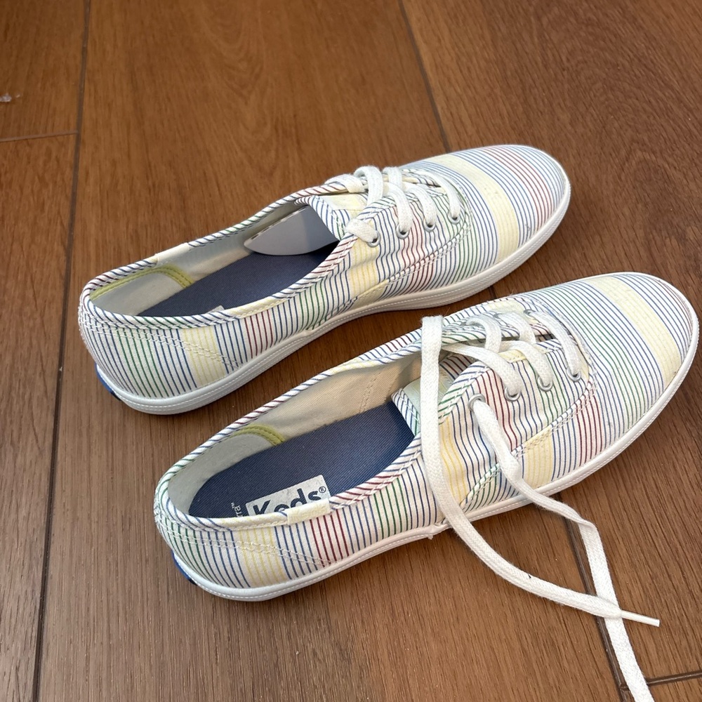 NWOT: Keds Women's Striped Canvas Sneakers - Multicolor - size 8